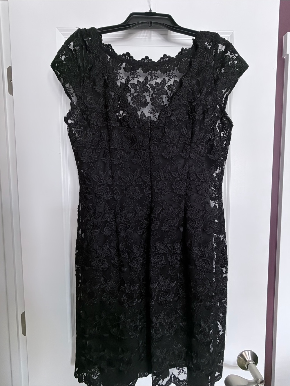 Chetta B Black Floral Lace Above KneeDress